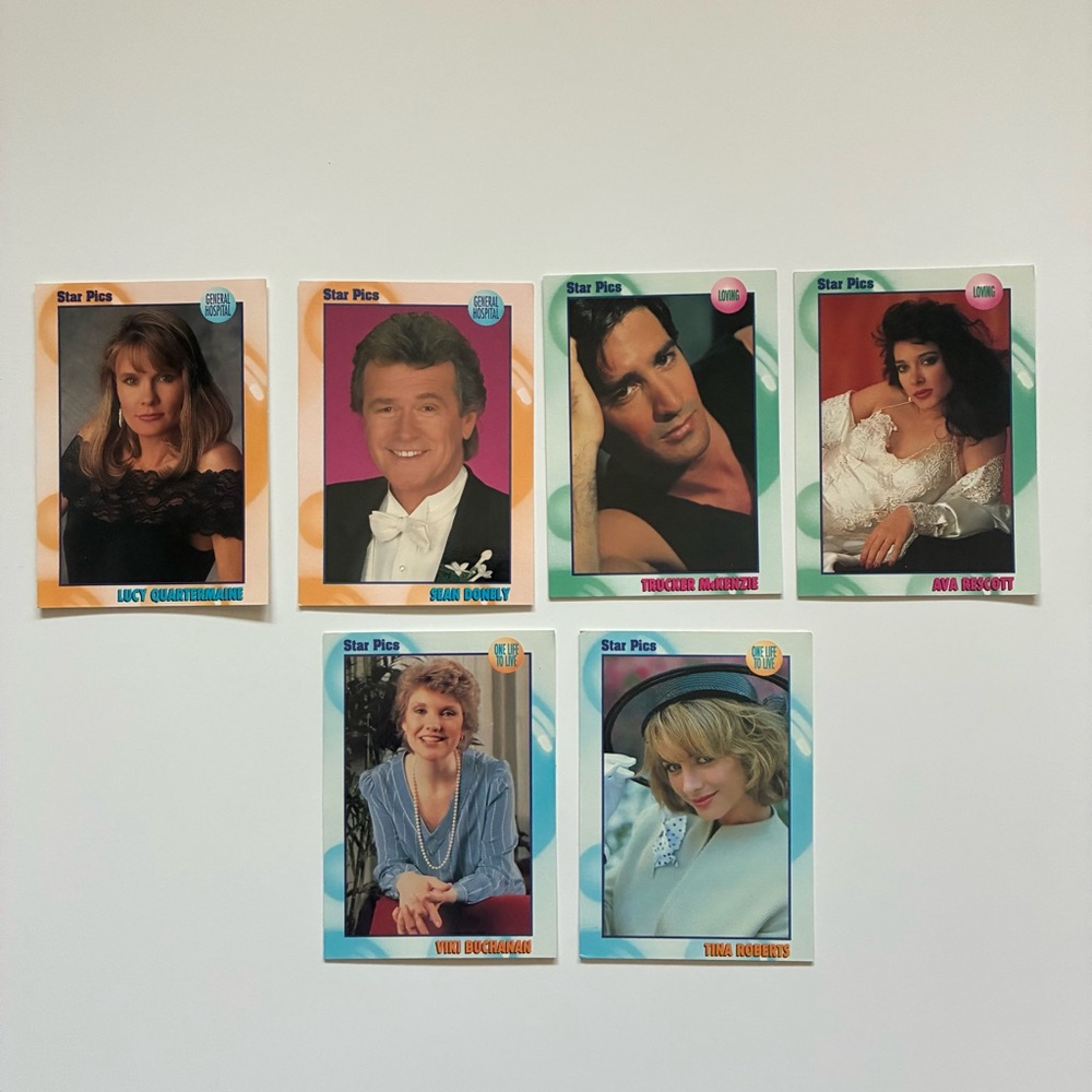 VTG 1991 Star Pics Soap Opera 6 Cards General Hospital Loving One Life‎ To Live